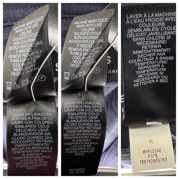 NWT Axcess A Claiborne Co Men’s XL dress shirt blue pinstripes collar button dow - Picture 11 of 16